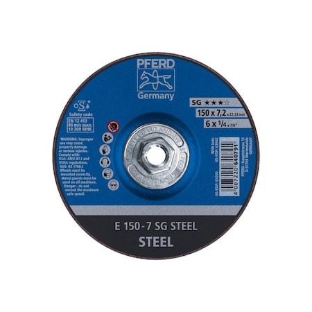 Pferd Grinding Wheel, T27, 6" x1/4 61042